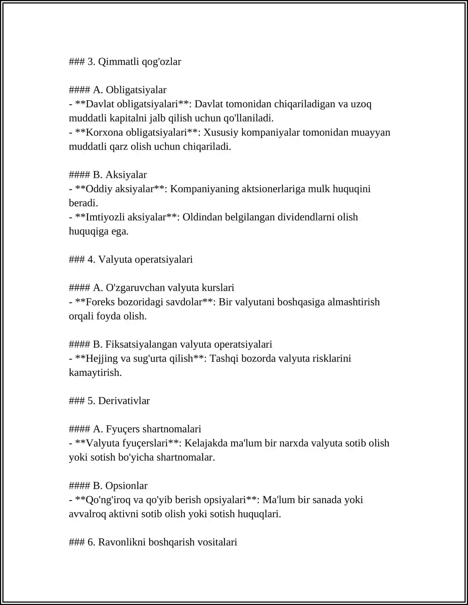 BANKLARNING HOSILAVIY MOLIYAVIY VOSITALAR BILAN OPERATSIYALARI 4