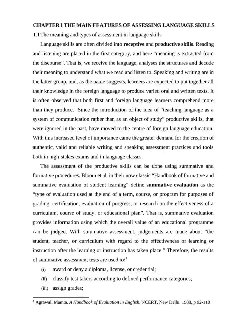 Assessment of Language Skills 4