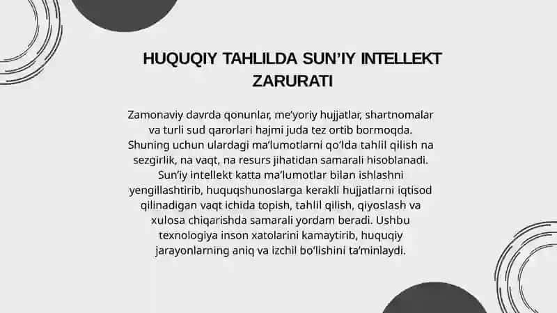 Sun’iy intellektning huquqiy hujjatlartahlili 4