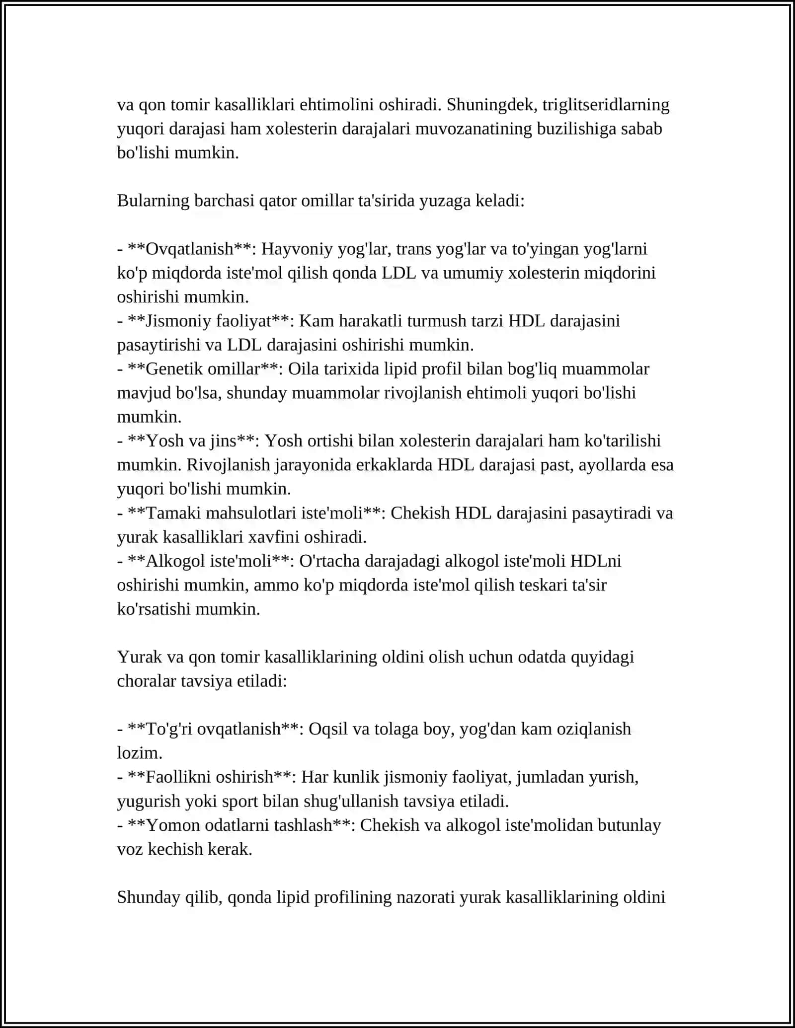 YURAK KASALLIKLARIDA QONNING BIOXIMIK TEKSHIRUV NATIJALARINING O'ZGARISHI 4