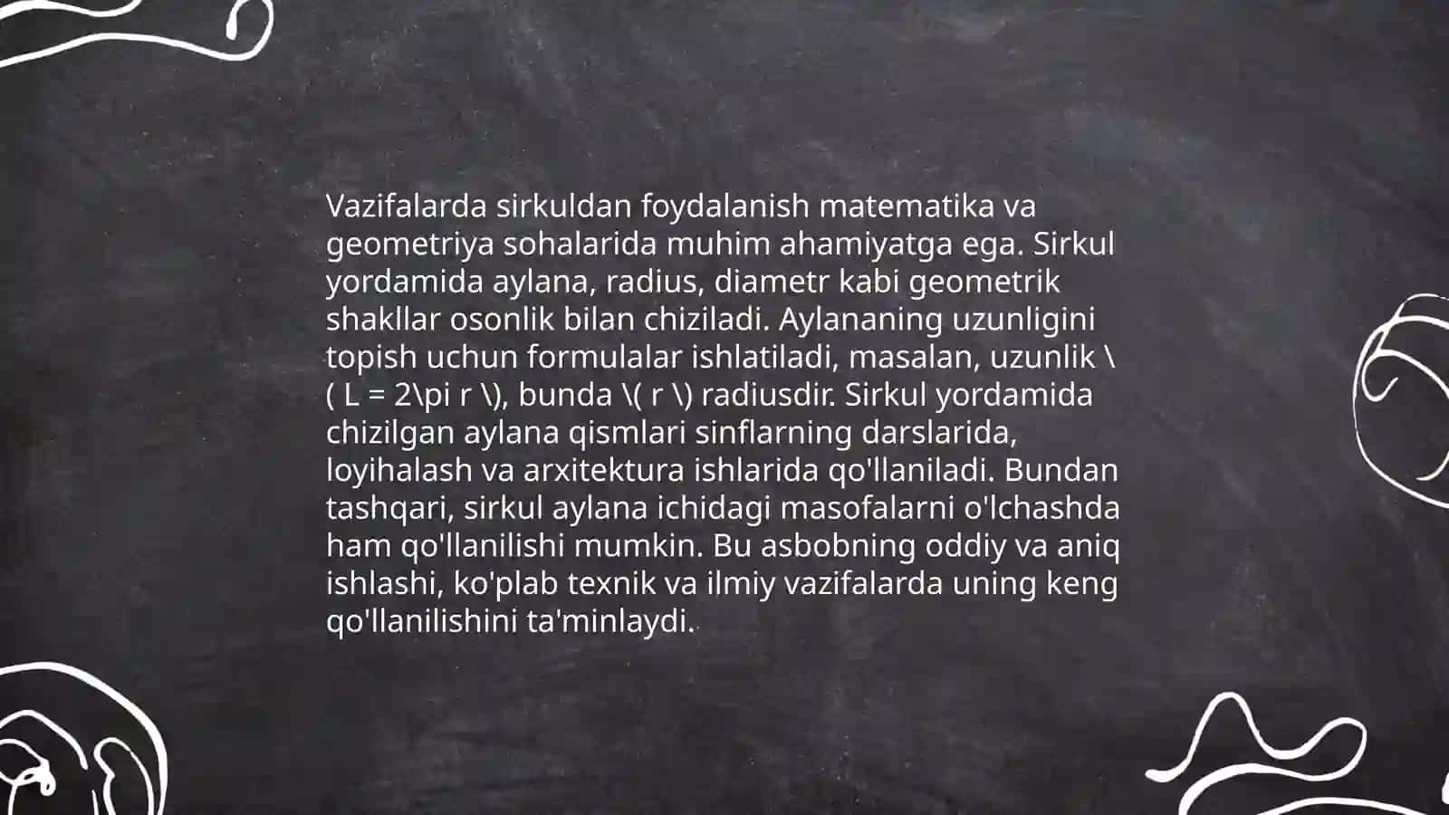 Sirkul egri chiziqlari va vazifalarga oid mashq bajarish 4