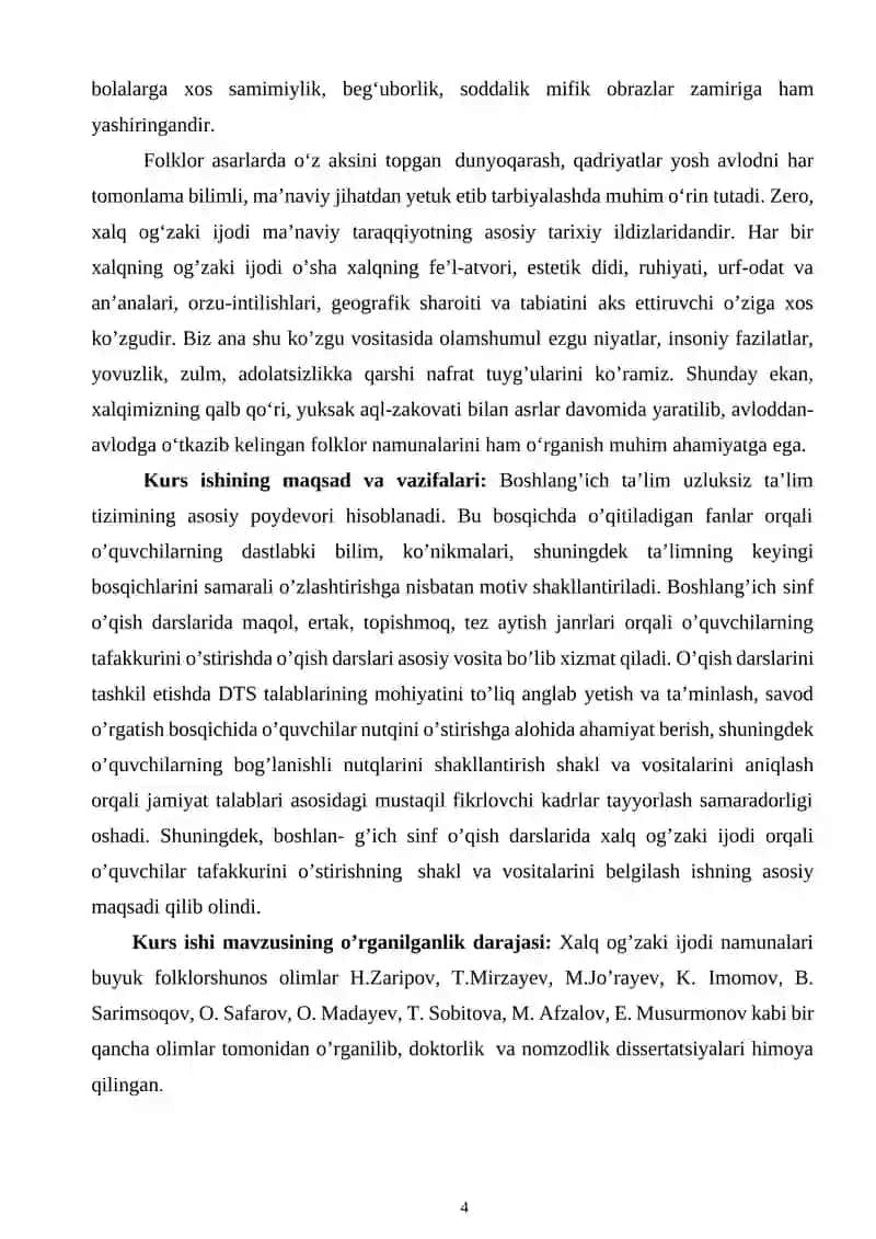 O'QISH DARSLARIDA XALQ OG'ZAKI IJODI 4
