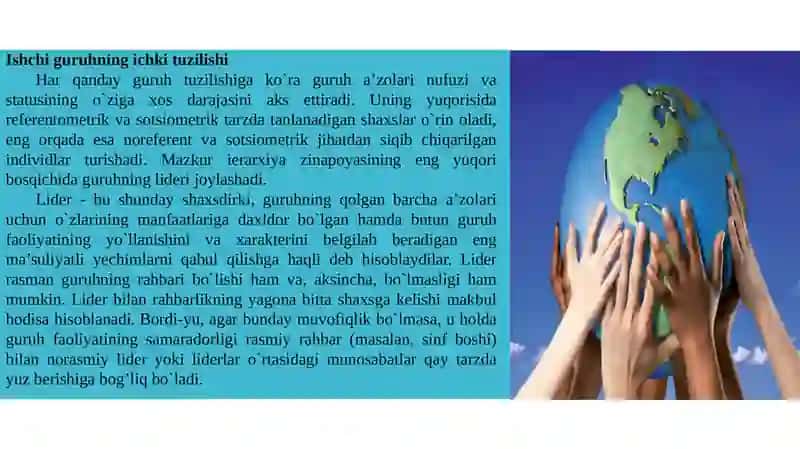 Barqaror rivojlanish jarayonida ishchi guruhlar ishtirok etishi 4