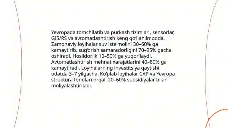 Xorijiy davlatlarda yomg'irlatib sug'orish tizimining joriy qilinganligi hozirgi holat va istiqbollari 4