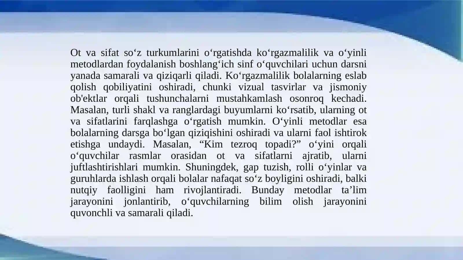 Otsifatsoʻzturkumlarini oʻrganish darsi yuzasidan 1-2-sinflar uchun metodik tavsiyalar 4