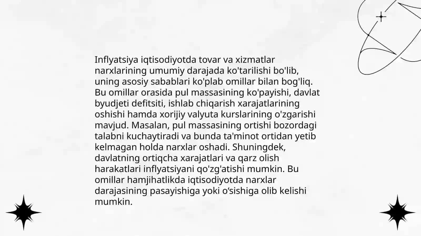 Inflyatsiya va uning turlari. Pulning barqarorligini ta'minlash yo'llari 4