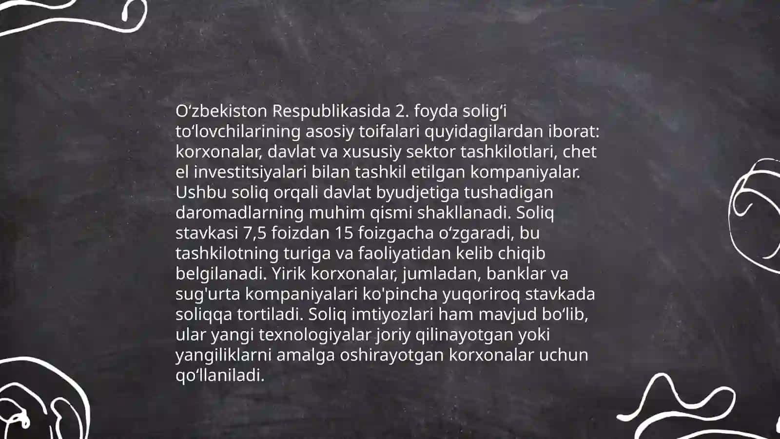 Foyda solig'i to'lovchilari, soliq qolish obyekti va bazasi 4