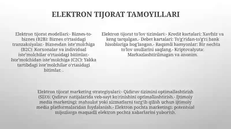 Elektron Tijorat Tamoyillari Va Elektron Biznes Asoslari 4