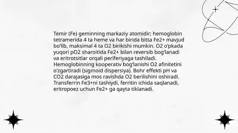 D-elementlarning biologik ahamiyati.Qora metallurgiya. Po'lat va cho'yan ishlab chiqarish 4