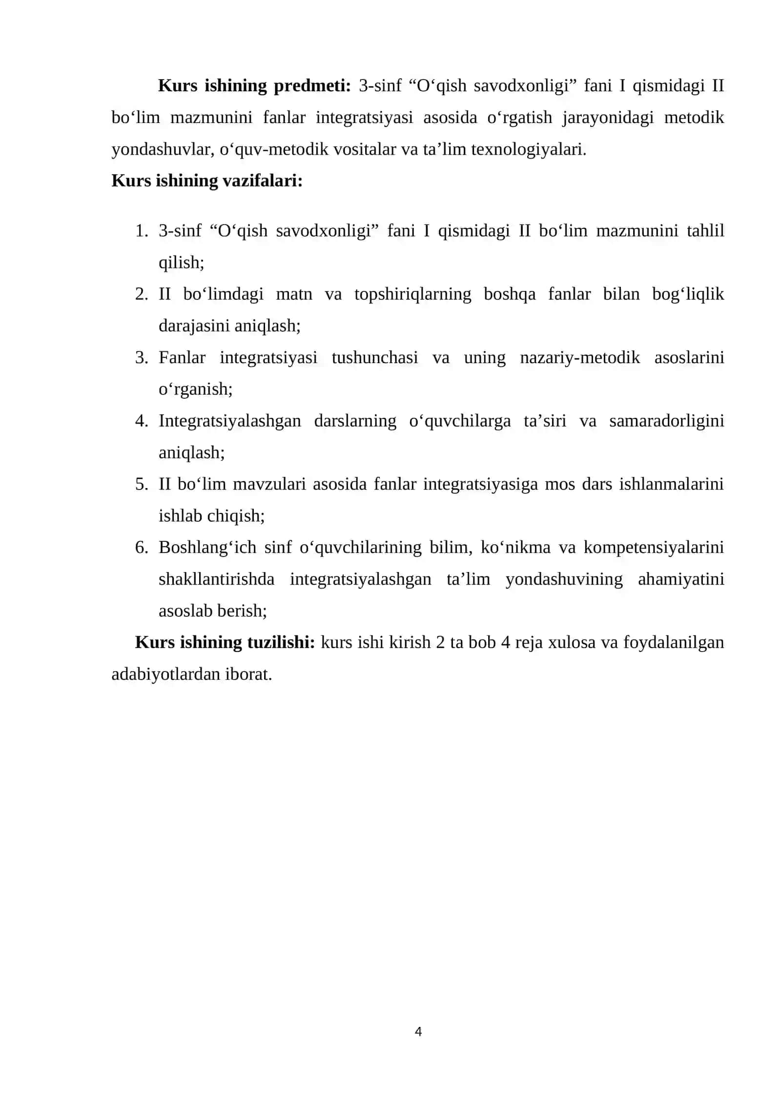 3-SINF O‘QISH SAVODXONLIGI I QISM DARSLIGIDAGI II BO‘LIMNI FANLAR INTEGRATSIYASI ASOSIDA O‘RGATISH 4