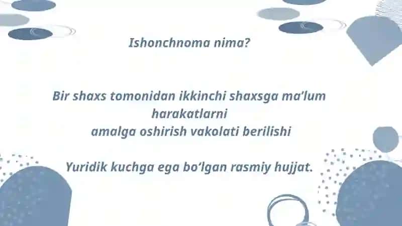 Ishonchnoma, tibbiy ma'lumotnoma  va boshqa hujjatlarni  rasmiylashtirish 4