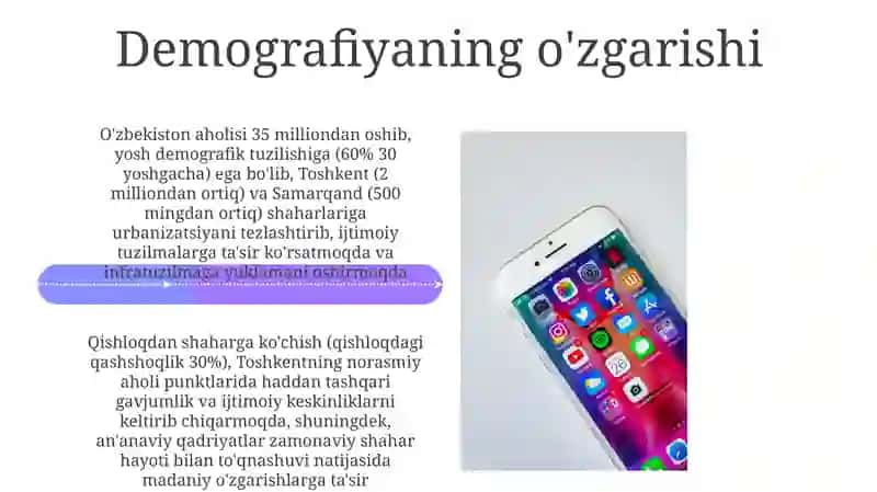 O'zbekistonda ijtimoiy sohada amalga oshirilayotgan o'zgarishlar mazmuni va mohiyati 4