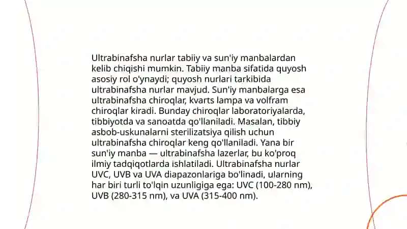 Ultrabinafsha nur yetishmasligi va uning oldini olish 4