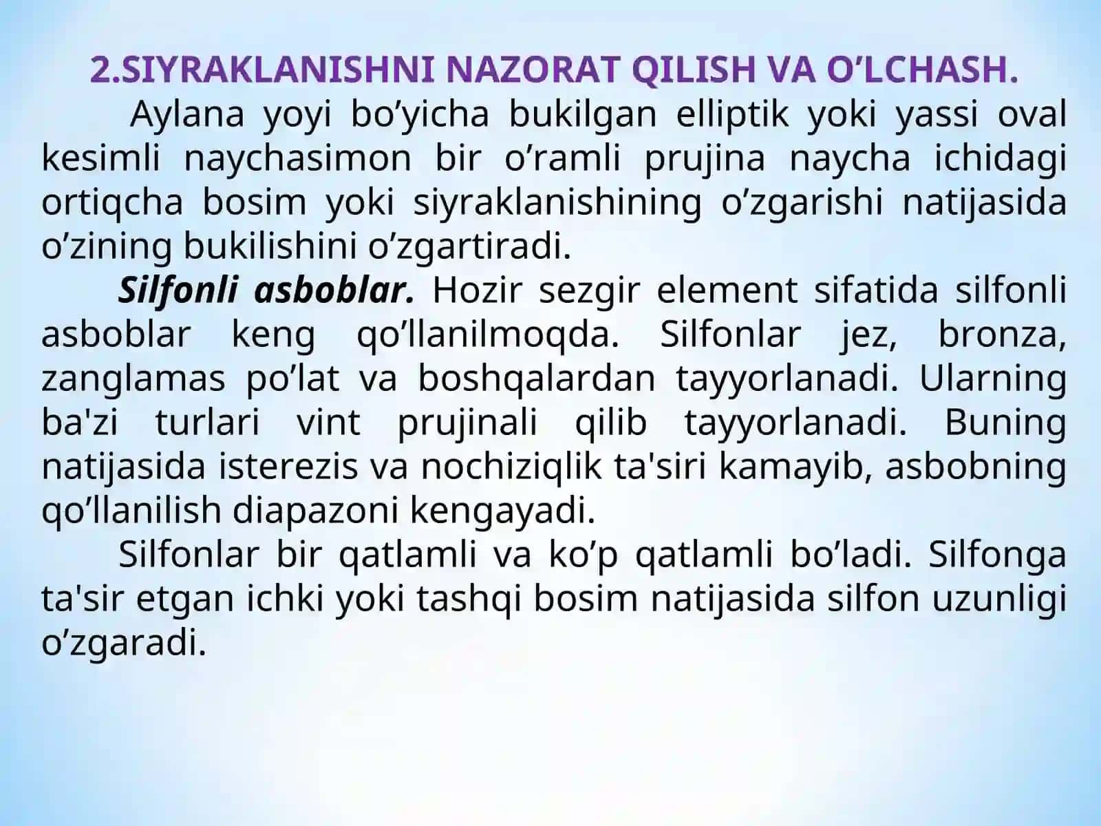 Bosim va siyraklanishni o'lchash 4