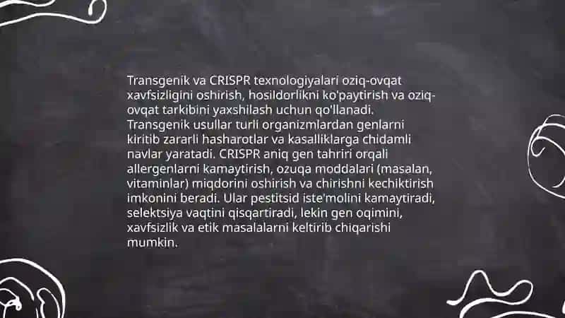 Oziq-ovqat mahsulotlarida genetik modifikatsiyaning roli 4