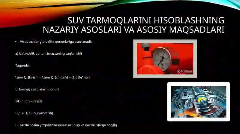Suv ta’minoti tarmoqlarini hisoblashning zamonaviy nazariy asoslari 4