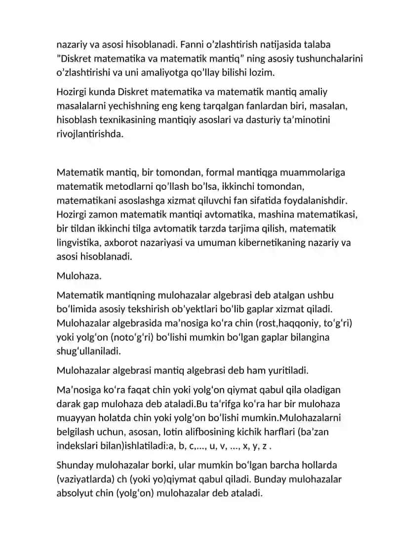 Diskret matematika va matematik mantiq fanidan 4