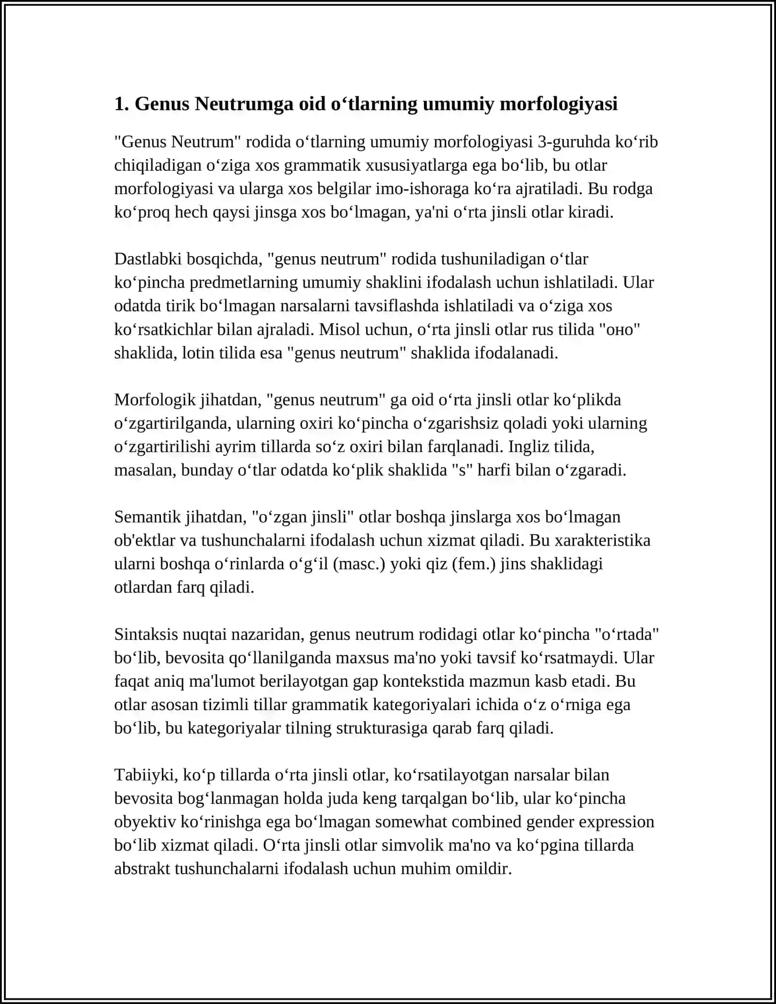 OTLARNING 3-GURUHDA TURLANISHI.GENUS NEUTRUM RODIGA OID OTLAR 4