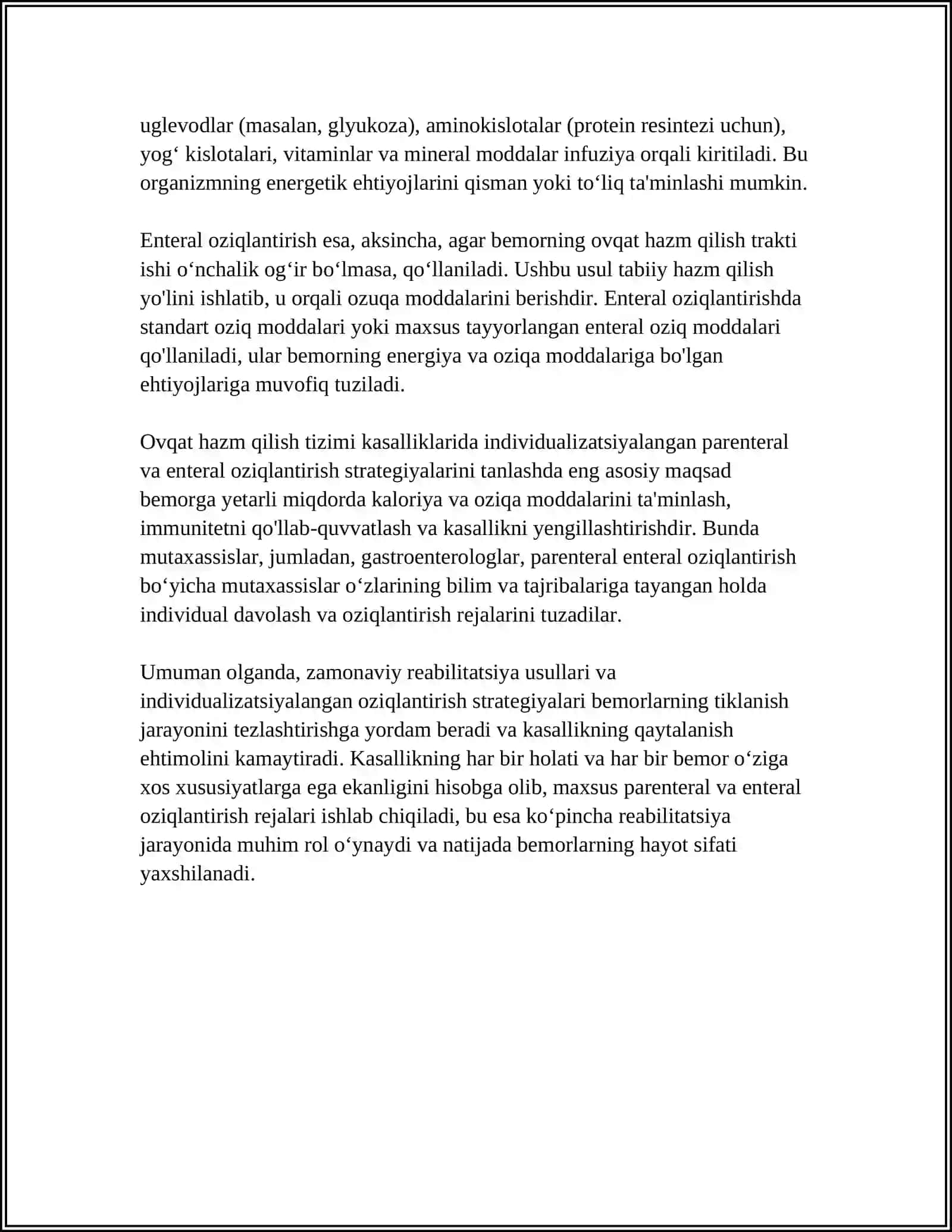 OVQAT HAZM QILISH TIZIMI KASALLIKLARIDA ZAMONAVIY REABILITATSIYA USULLARI 4