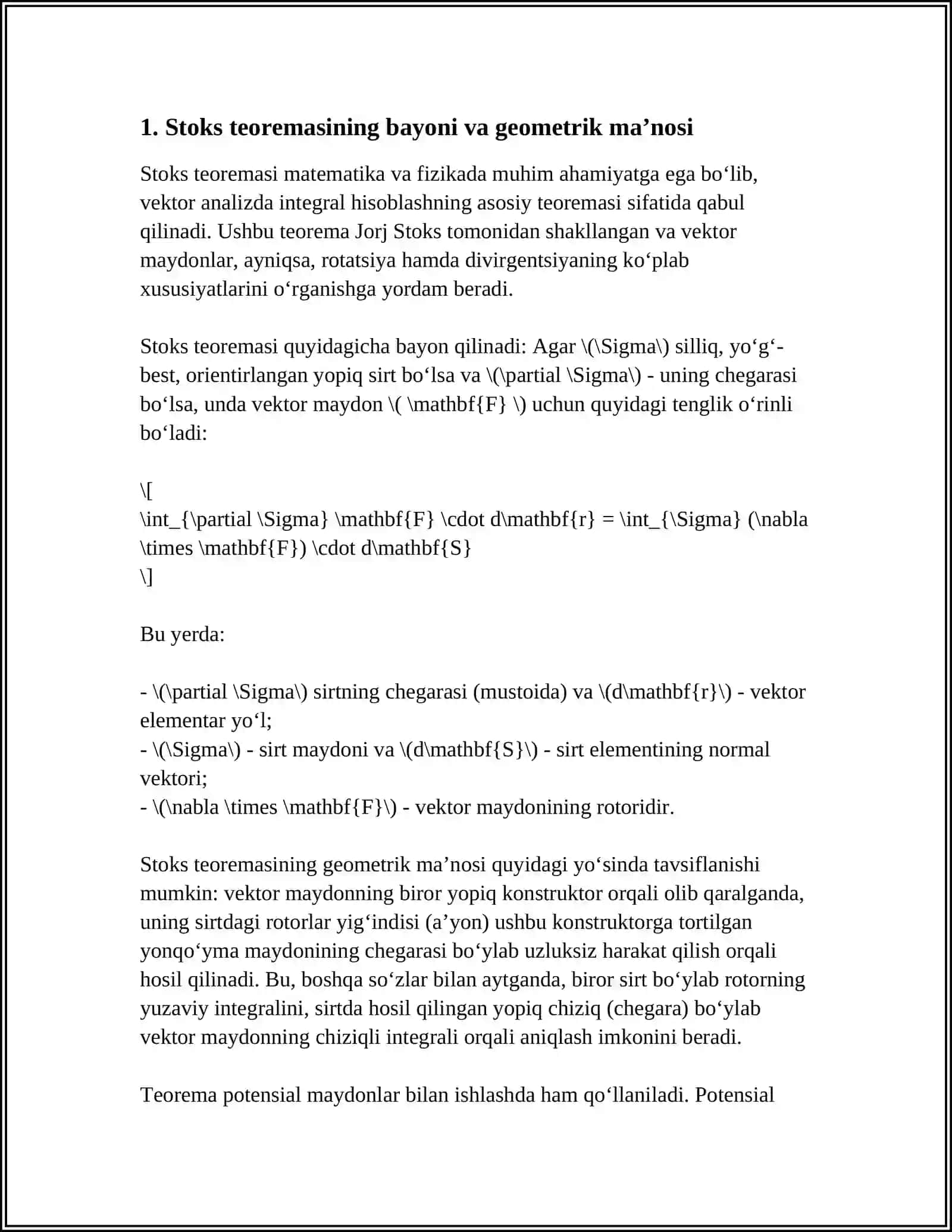 NAVOIY DAVLAT KONCHILIK VA TEXNOLOGIYALAR UNIVERSITETI ENERGO MEXANIKA FAKULTETI MUSTAQIL ISH 4