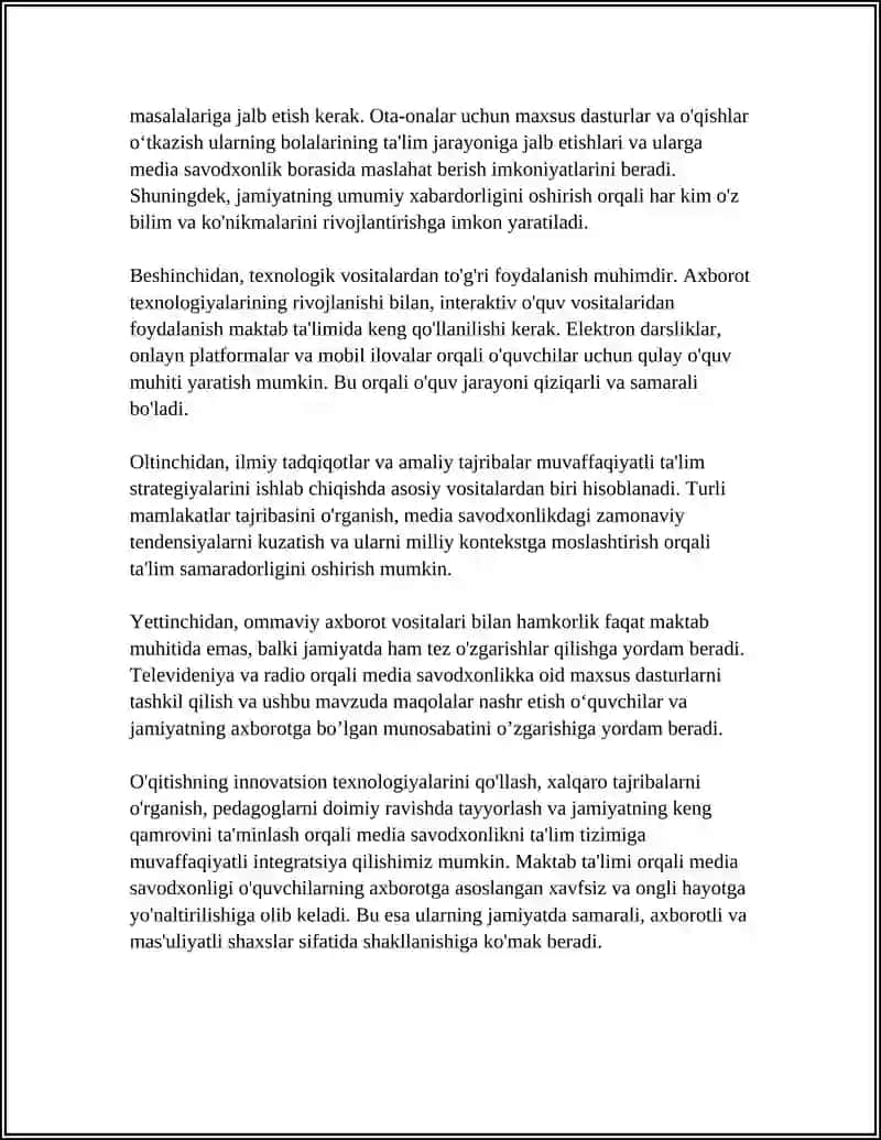 MEDIA SAVODXONLIKNI RIVOJLANTIRISH YO'LLARI 4