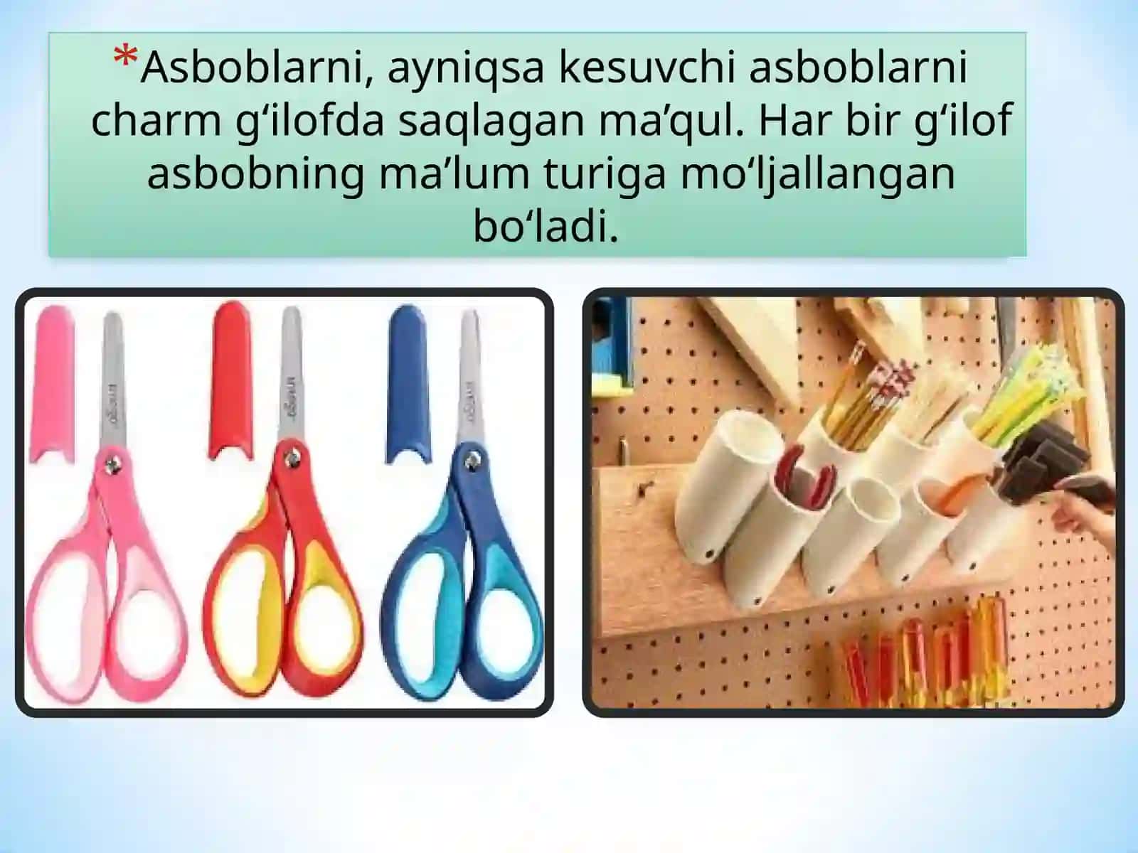 Ish joyini tashkil etish va texnika xavfsizligi qoidalari 4