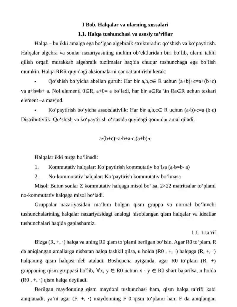 Qism halqalar va qism maydonlar 4