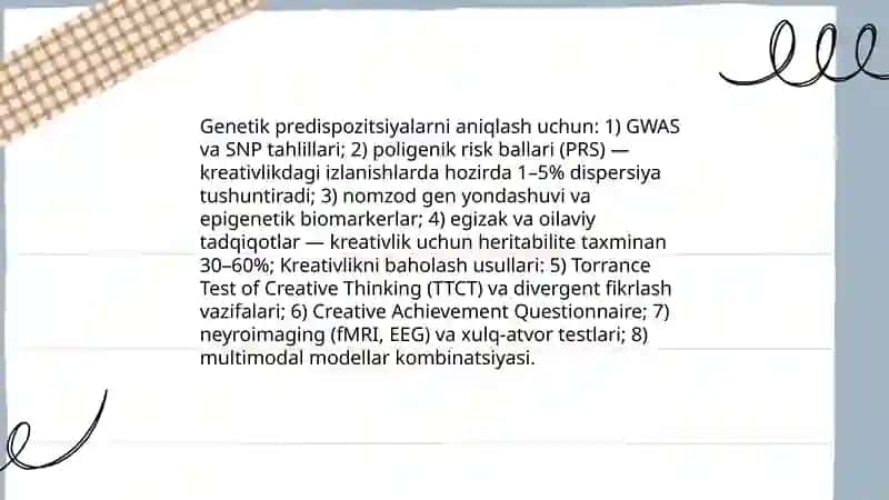 Kreativ qobiliyatlarni rivojlantirishda genetik ta'lim -tarbiyava ijtimoiy muhtningõrni 4