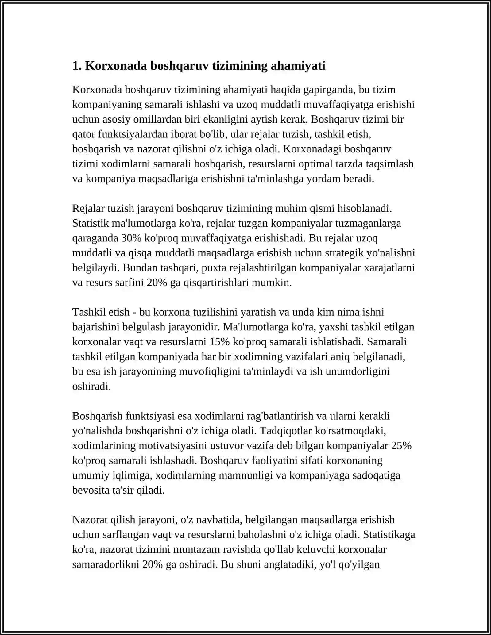 KORXONADA BOSHQARUVNING TASHKILIY TUZILMASI VA BOSHQARUVDA MUVOFIQLASHTIRISH VA MOTIVATSIYA 4