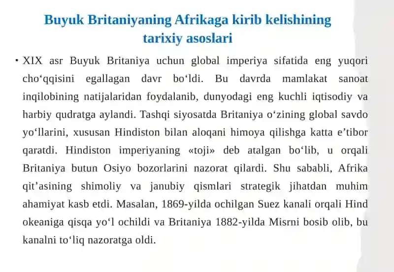Buyuk Britaniyaning Afrikadagi mustamlakachilik siyosati 4