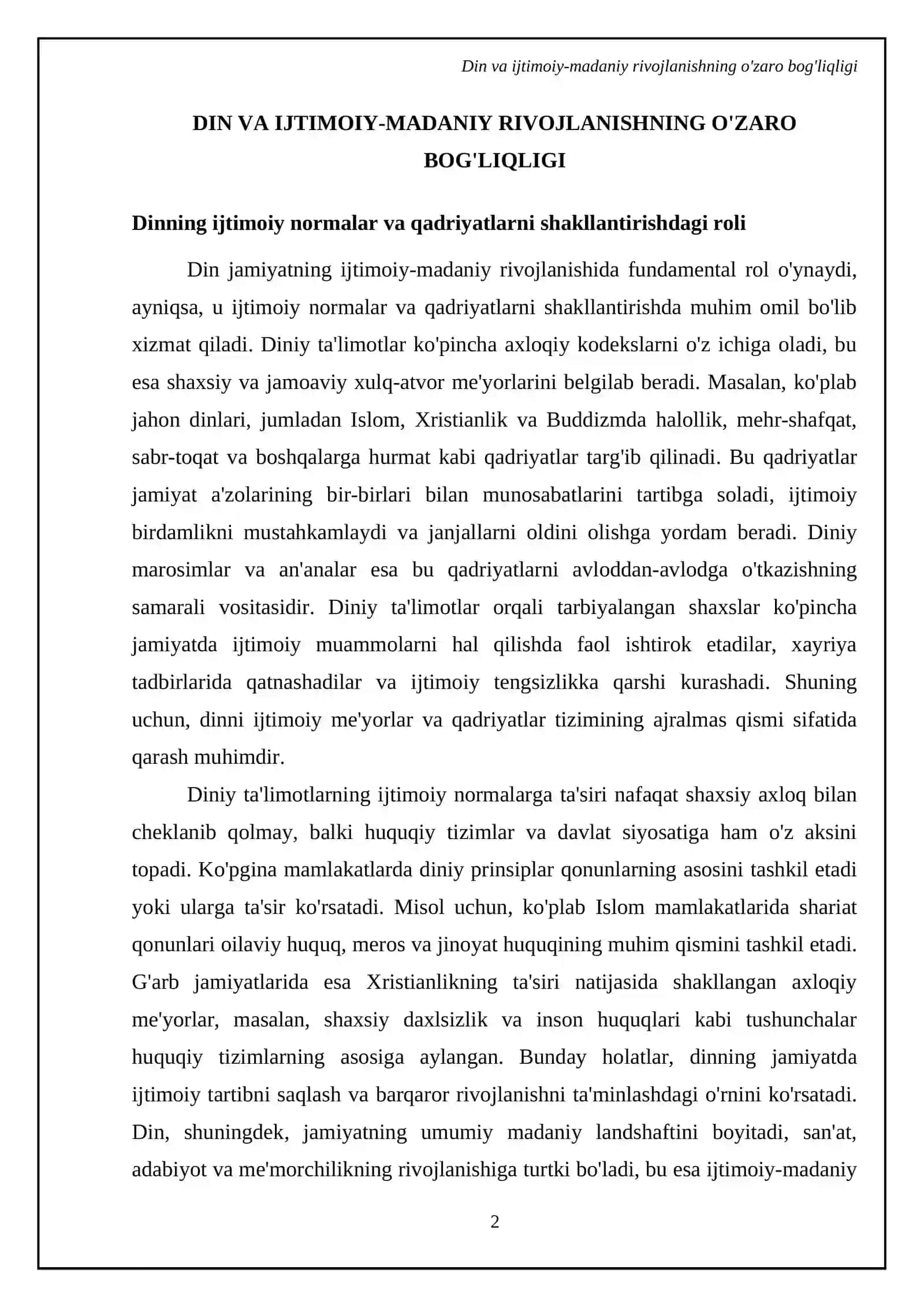 Din ijtimoiy madaniyat hodisa sifatidagi ahamiyati 4