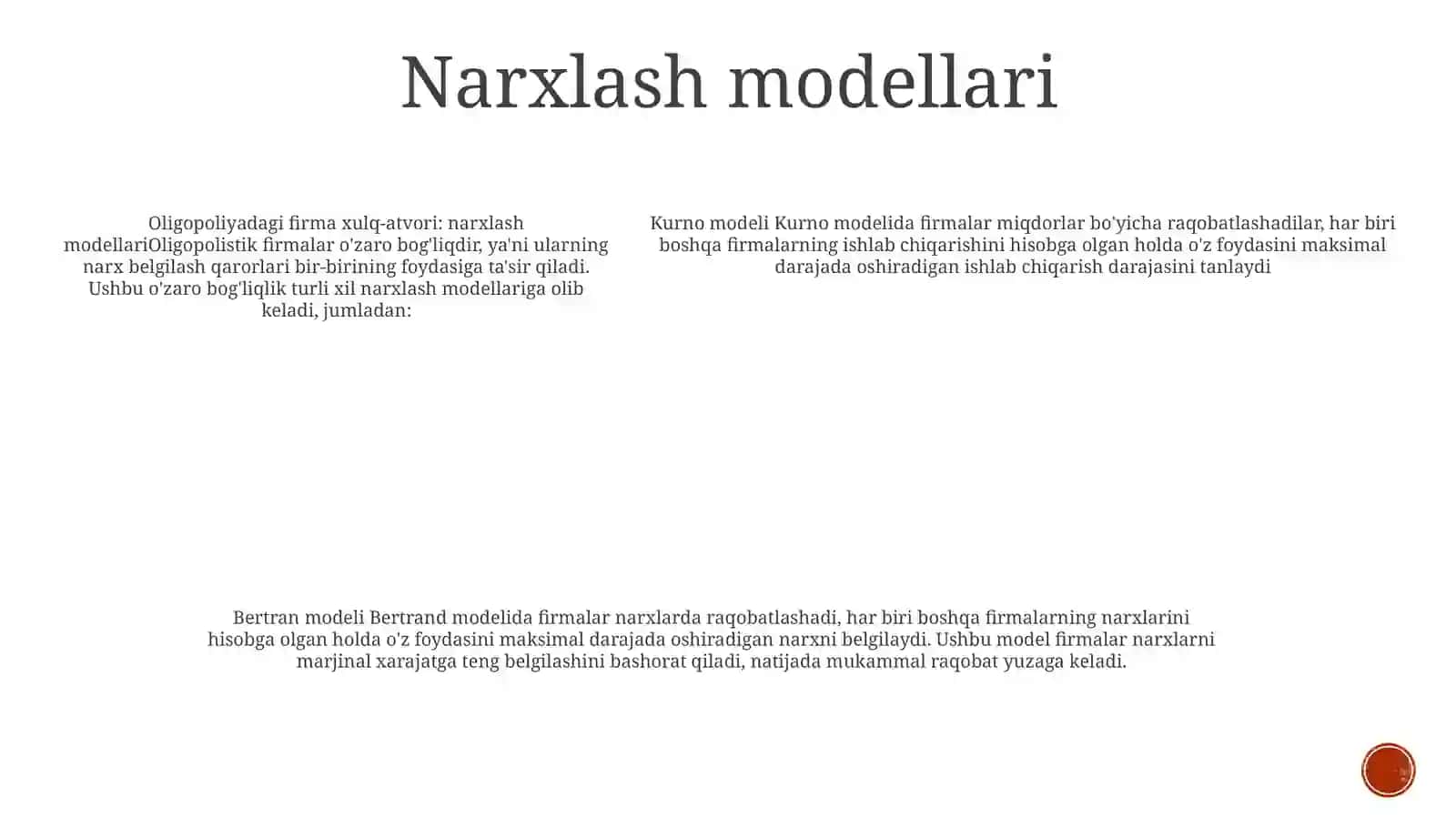 Oligopolistik Bozorda Kompaniyaning Narx Siyosati 4