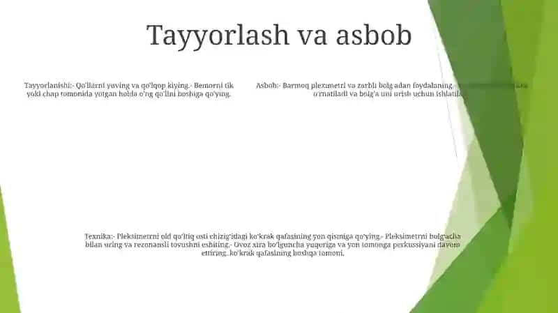 Kurlov Usuli BoʻYicha Jigar Perkussiyasi 4