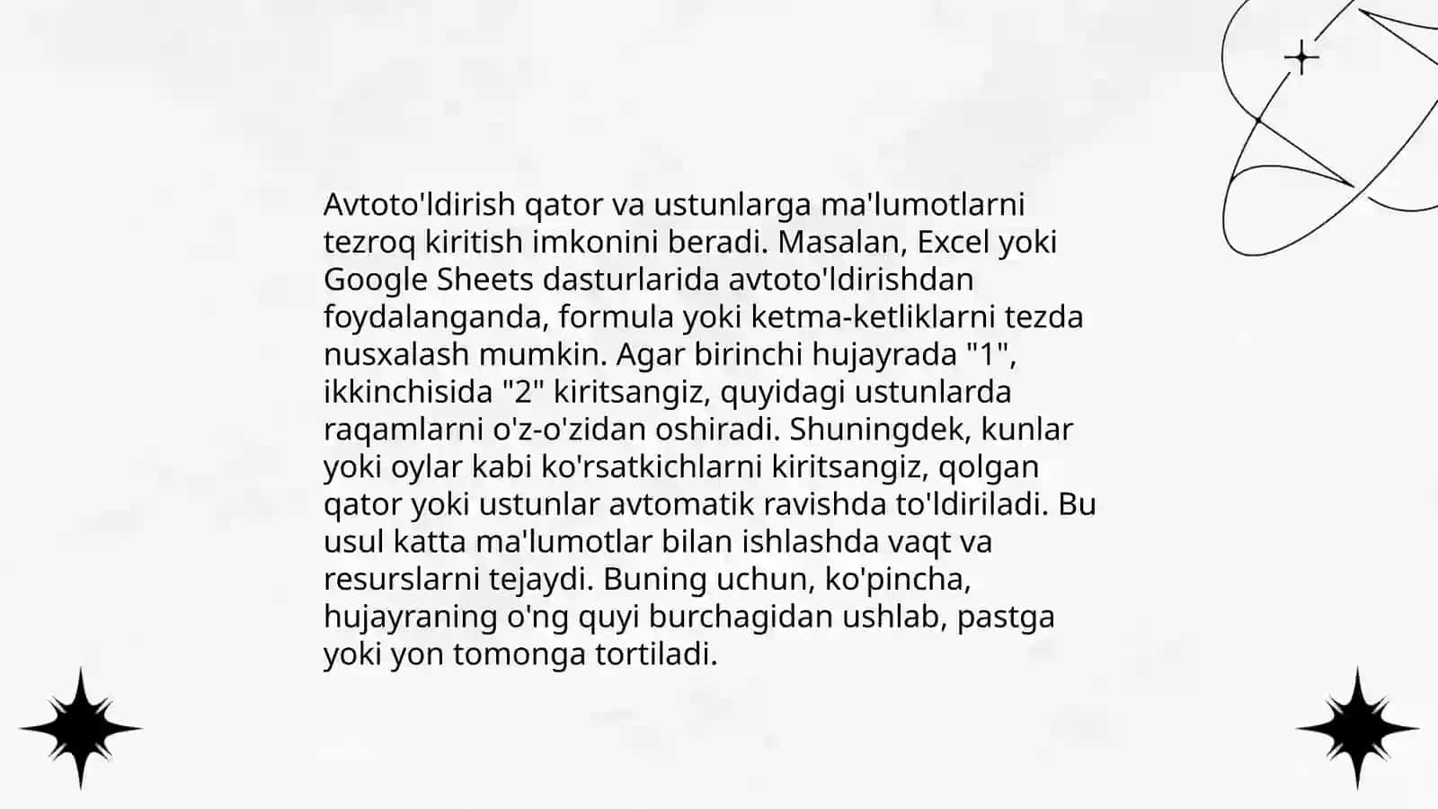 Ma'lumotlar ro'yxatini avtoto'ldirish 4