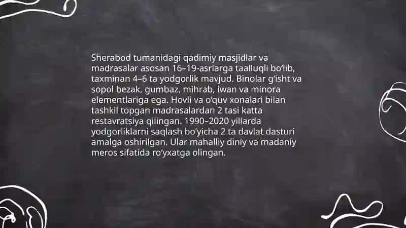 Sherabod tuman yodgorliklari 4