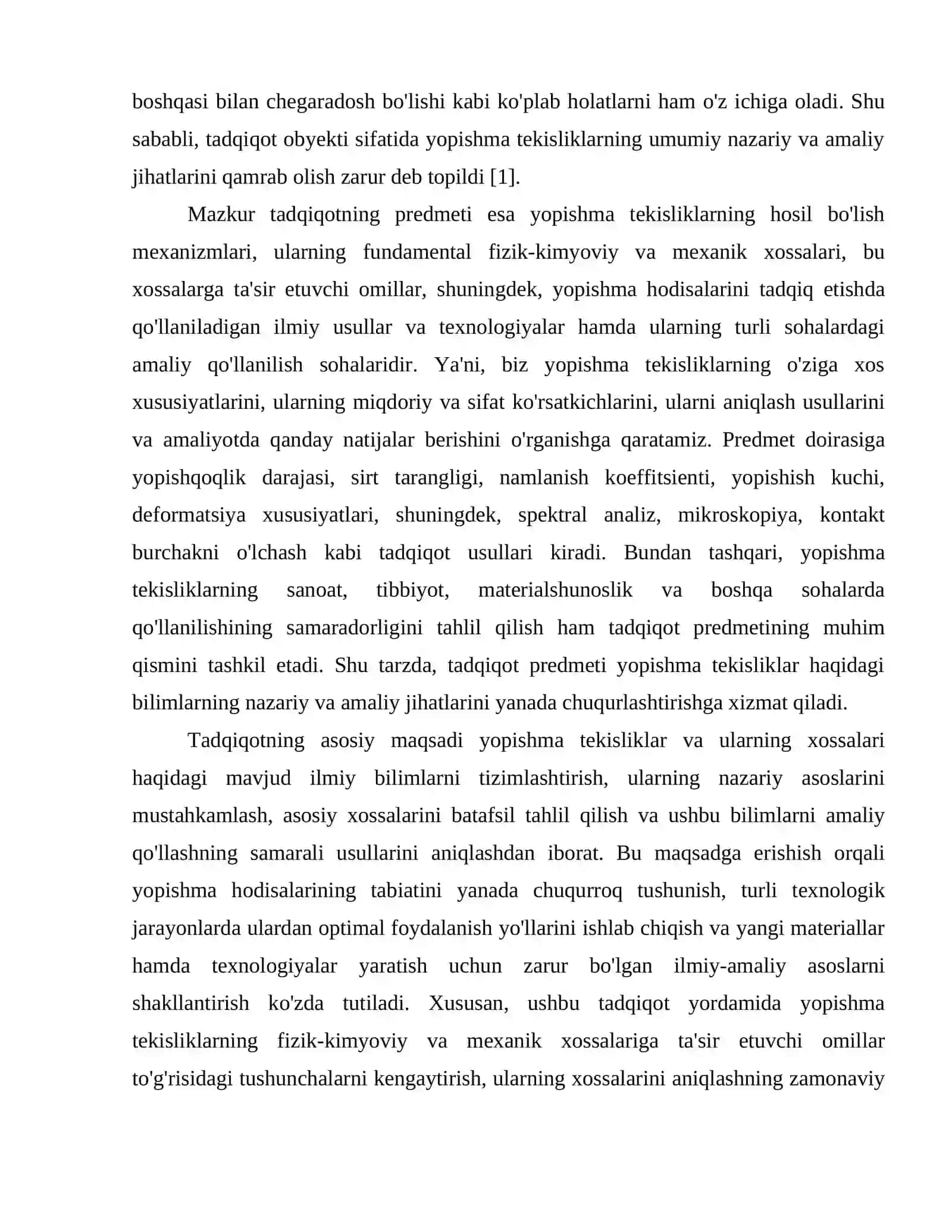 Yopishma tekislik va ularning xossalari 4