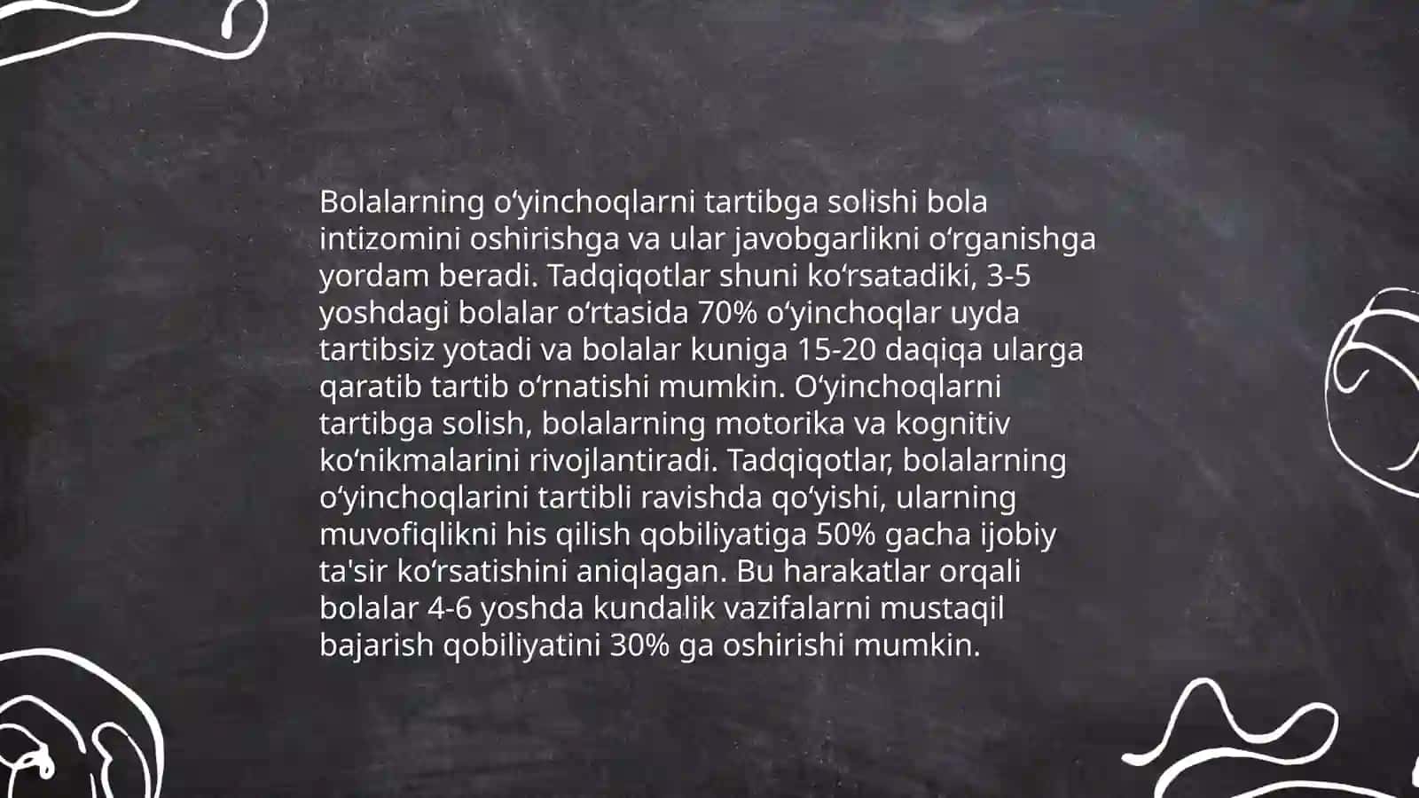 Bolalarni kuzatgan va koʻpincha oʻzlari bajargan harakatlarini aks ettirish 4
