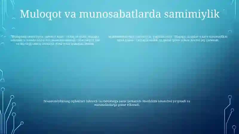 Samimiylik - Inson Xulqiy GoʻZalligining Belgilovchi Asosiy Mezon 4