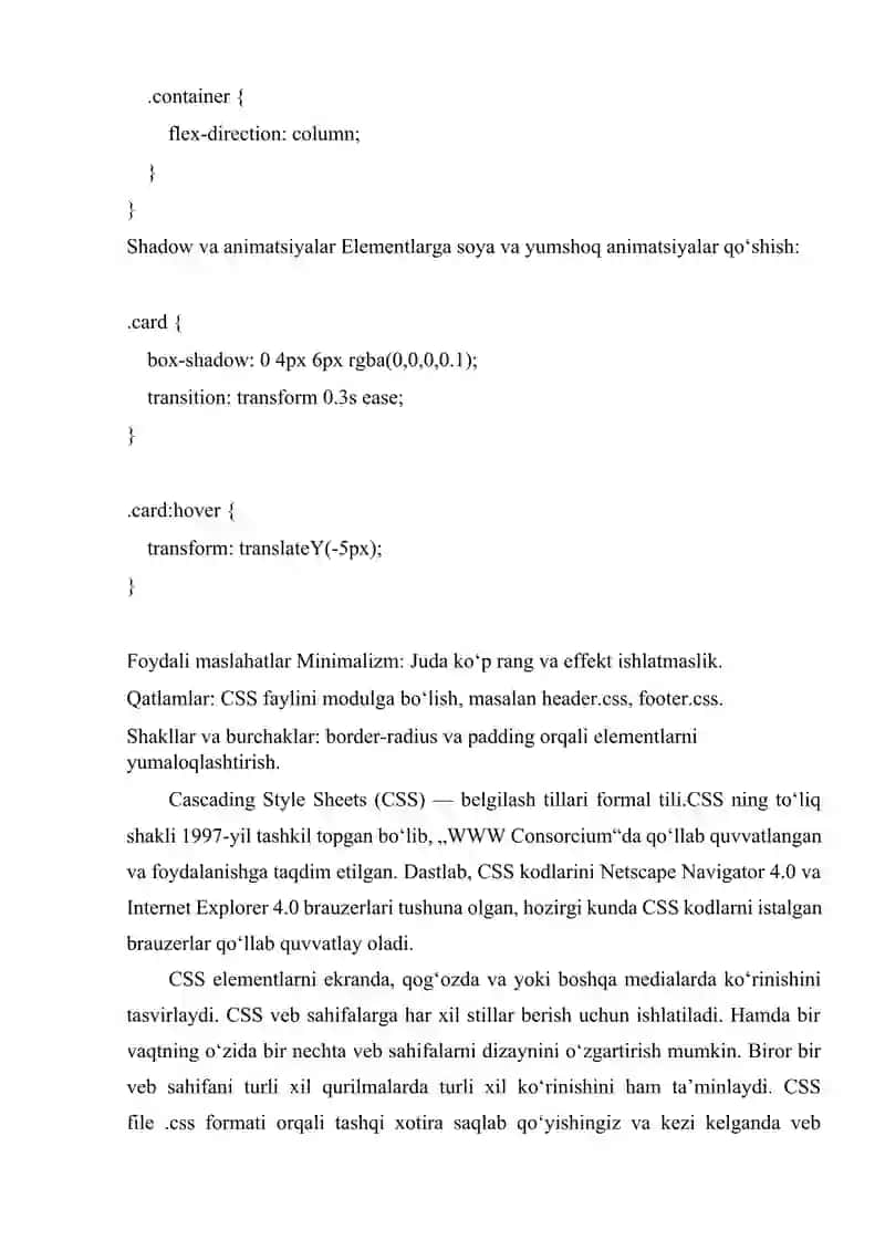 CSS ORQALI VEB SAHIFA DIZAYNINI YAXSHILASH 4