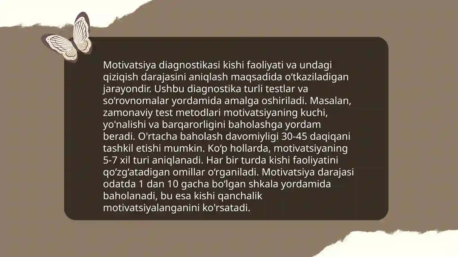 Psixologik diagnostika va ularning imkoniyatlari 4