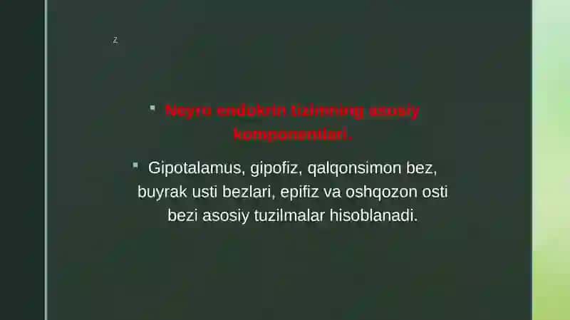Neyroendokrintizimining struktur va funksional tavsifi 4
