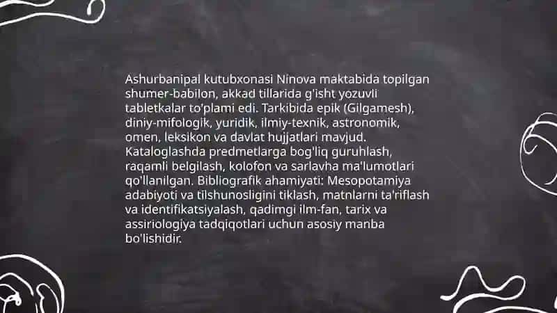 Eng qadimgi sivilizatsiya davlatlarida bibliografiyashunoslik va kutubxonalar faoliyati 4