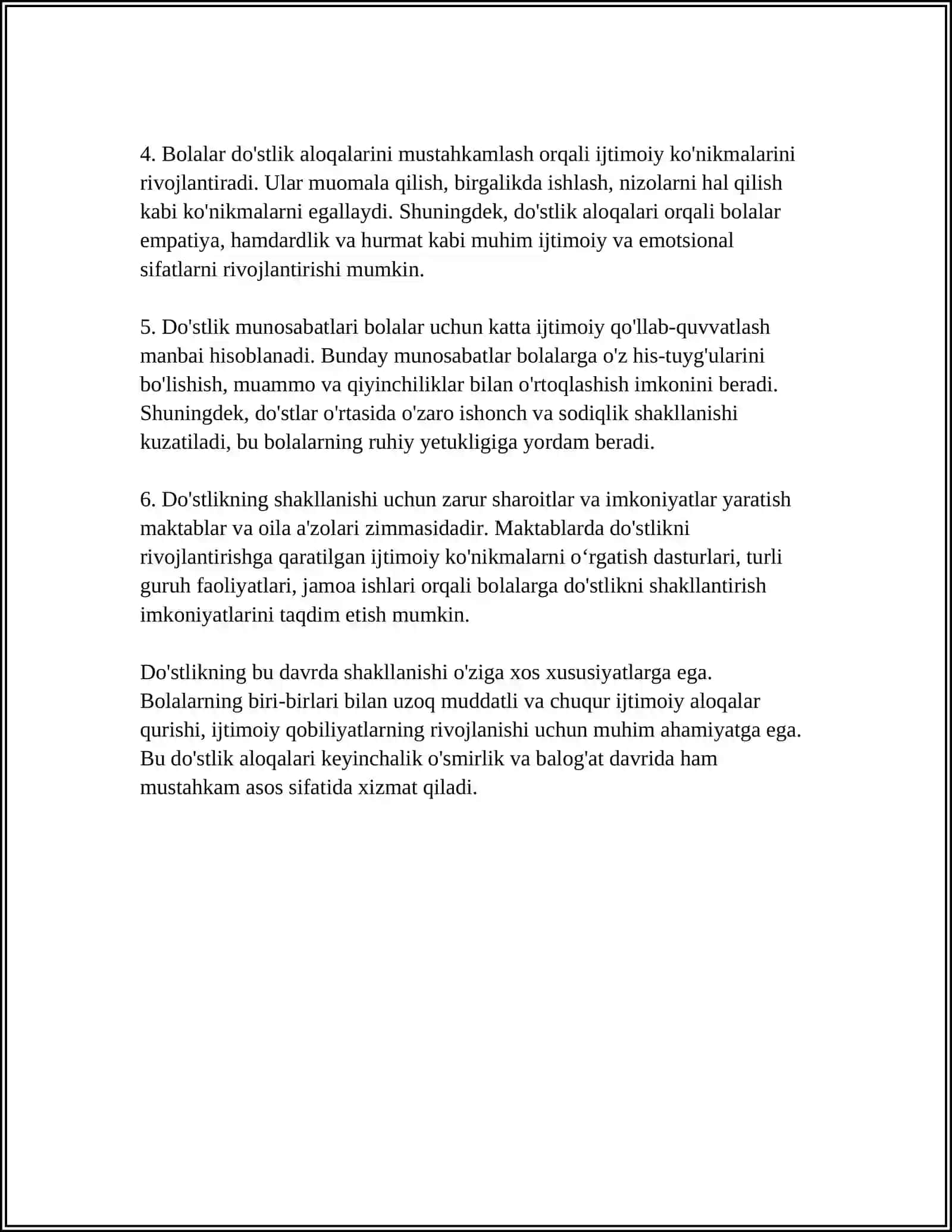 KICHIK MAKTAB YOSHI DAVRIDAGI SHAXSLARARO MUNOSABATLAR 4