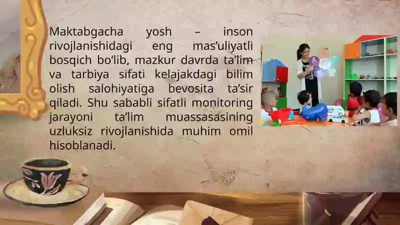 Maktabgacha ta’limda ichki monitoringning mazmuni, maqsadi va vazifalari 4