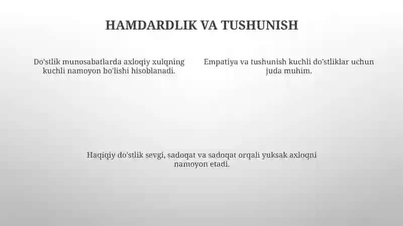 Sadoqat, Sodiqlik, Do'stlik 4