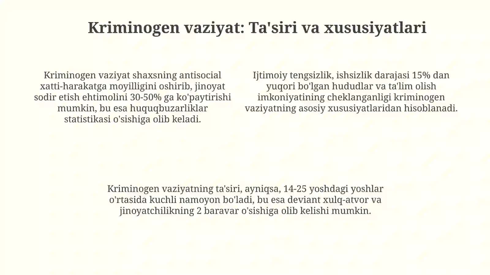 Jinoyatchilikdan oldingi va kriminogen vaziyat 4