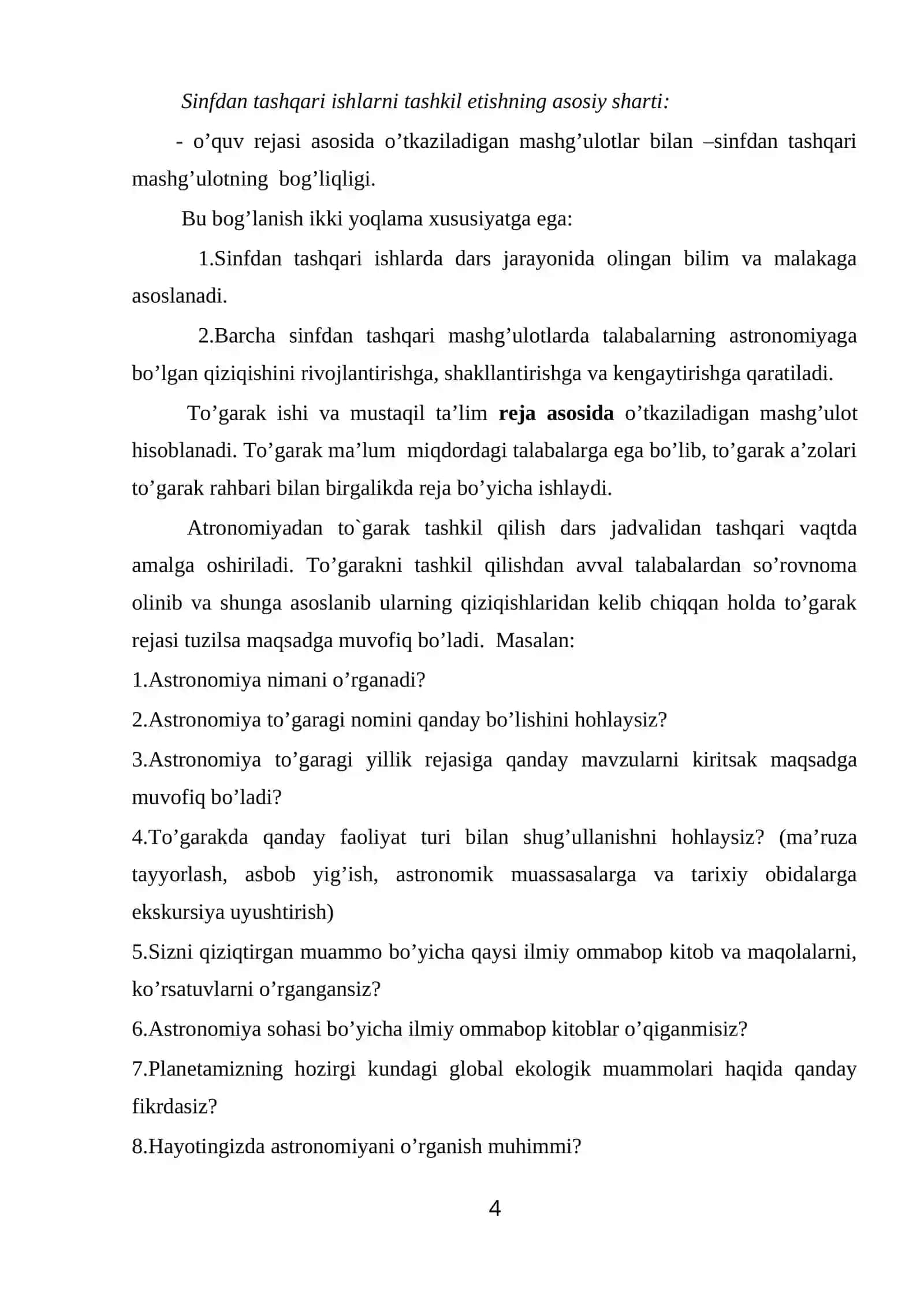 Sinfdan Tashqari Ishlarni Nazariy Asoslari va Tashkil Etish Metodikasi 4