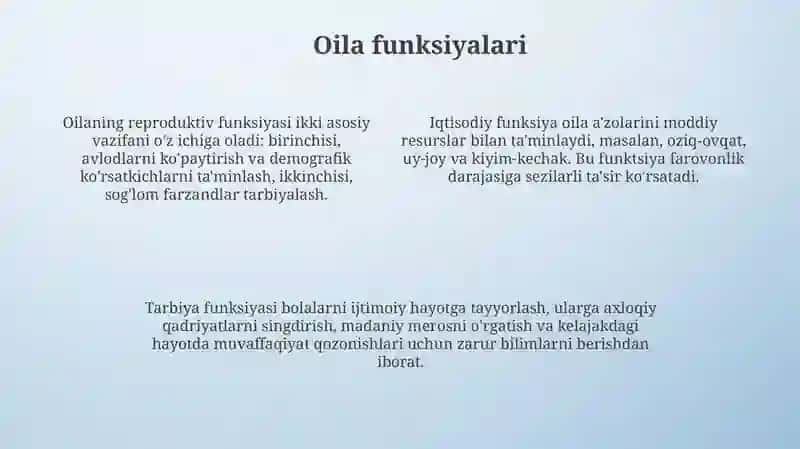 Oila tarbiyasi shakl, metod va vazifalari 4