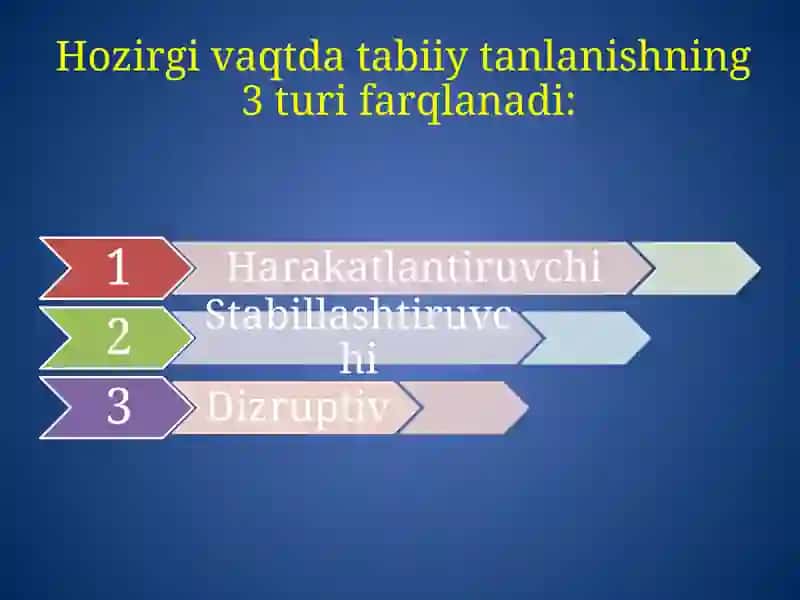 TABIIY TANLANISH VA UNING TURLARI 4