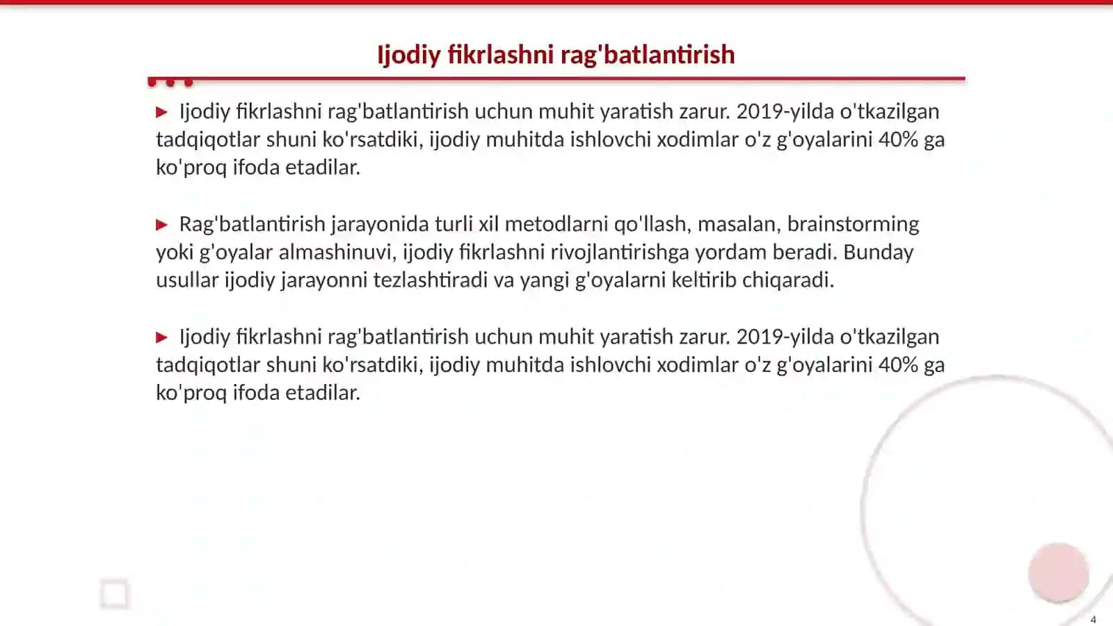 Ijodiy tafakkurni rivojlantirish usullari 4